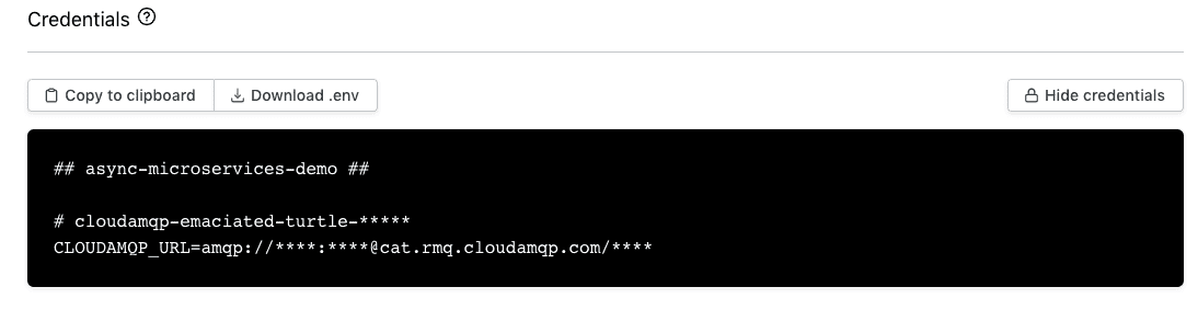 CloudAMQP 자격 증명 1