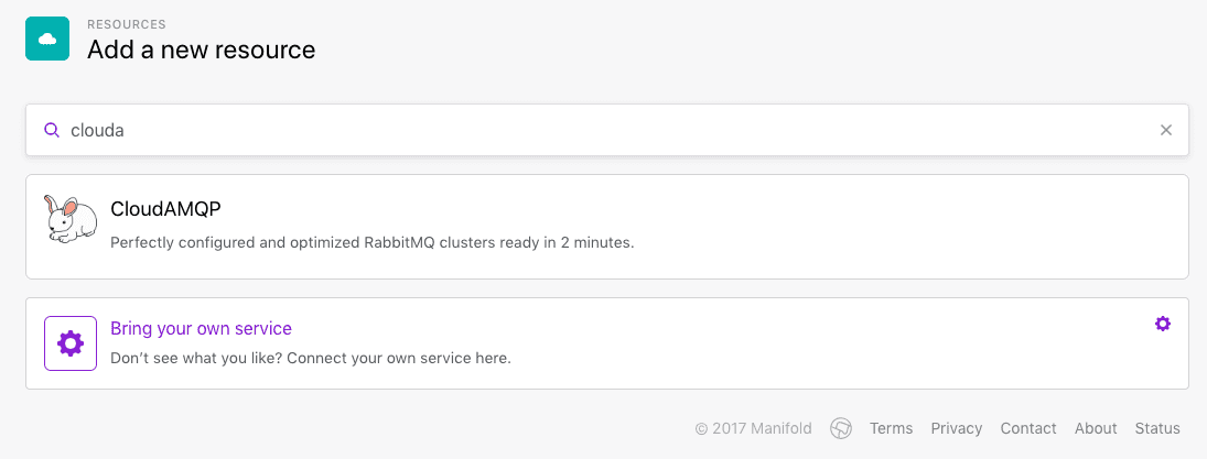 프로젝트에 CloudAMQP 리소스를 추가합니다. 1